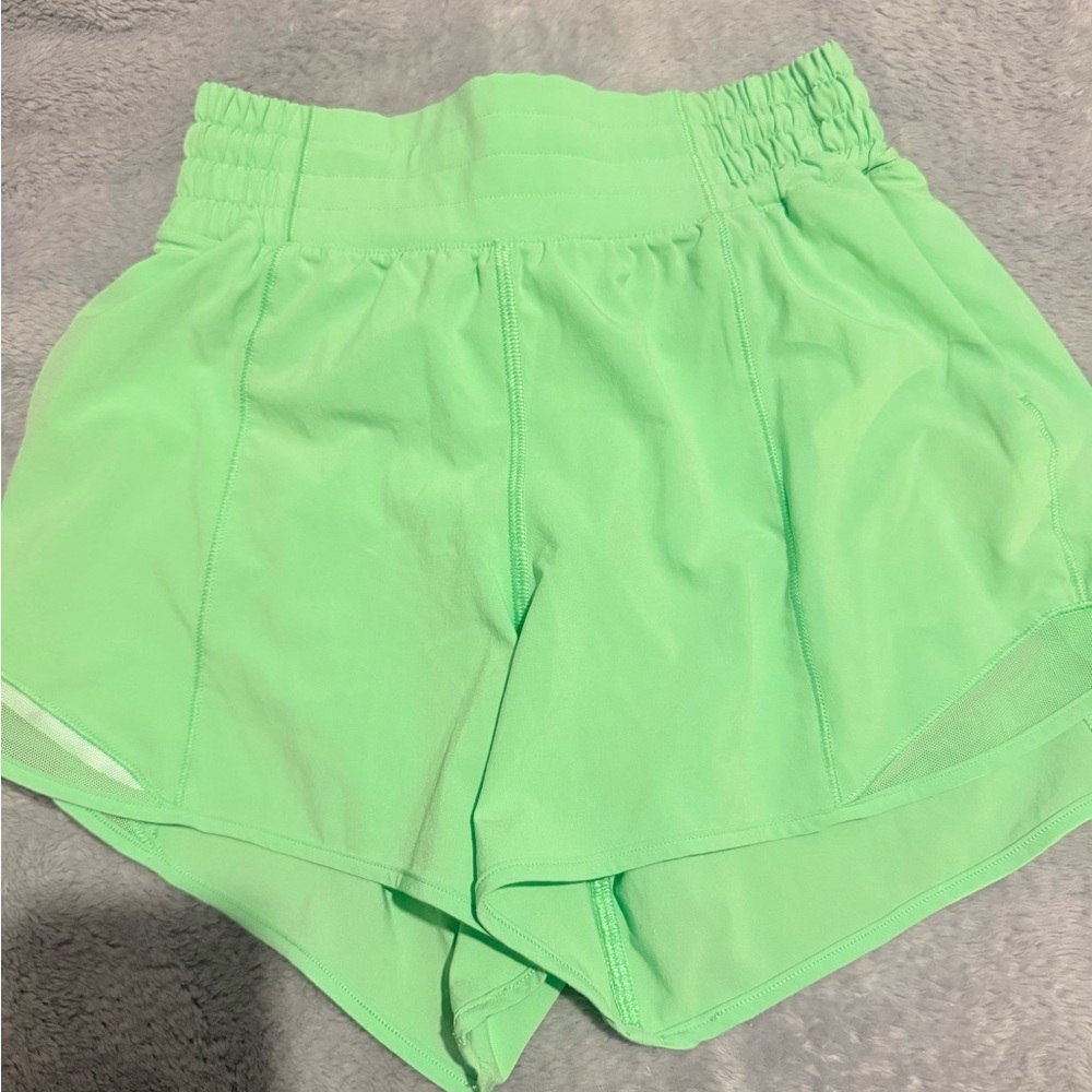 Lululemon Hottie-Hot High-Waist Active Shorts in Lime Green